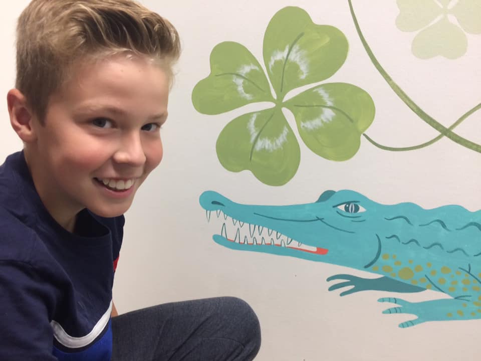 Anne Pedersen til morgensang på 4kløverskolen i Frørup