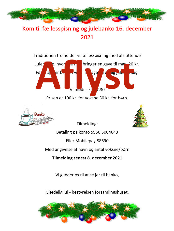 Julebanko i Tårup Forsamlingshus